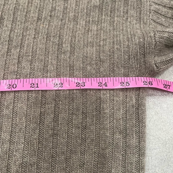 [XS]Repeat Oats Tan Funnel Neck Wool Cashmere Relaxed Fit SS Sweater - Picture 5 of 9